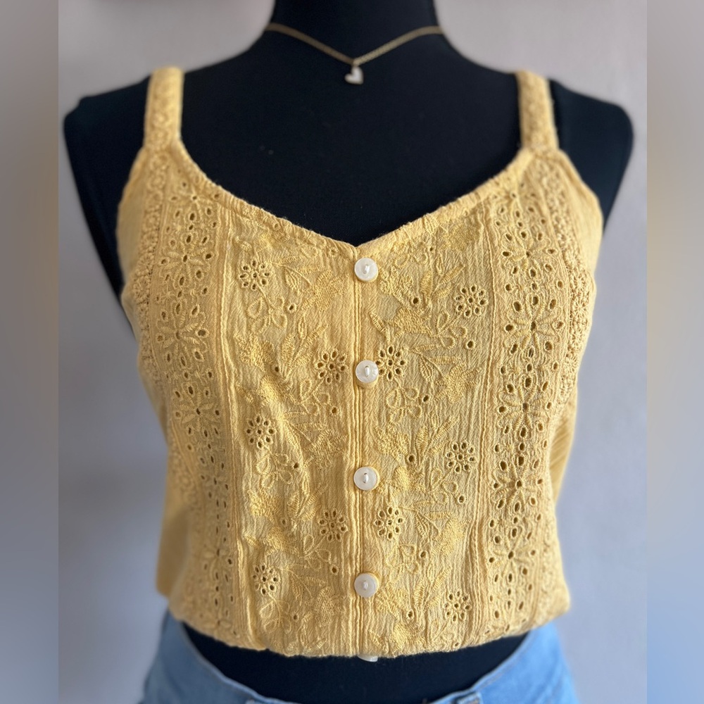 American Eagle Outfitters Mustard Lace Camisole